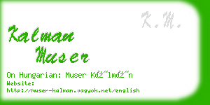 kalman muser business card